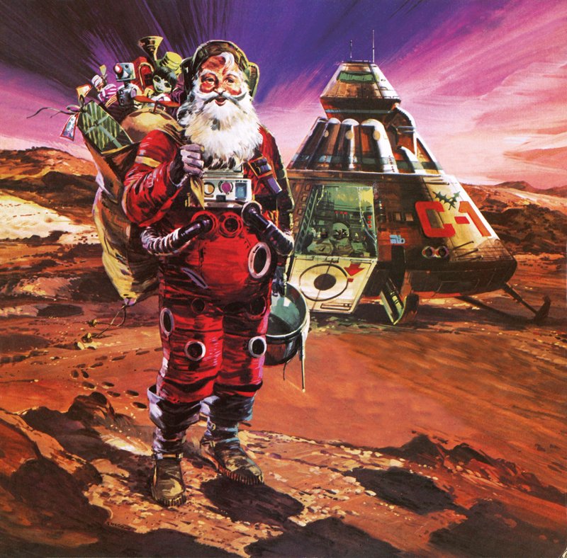 Jultomten på Mars, som avbildad 1976 av English School