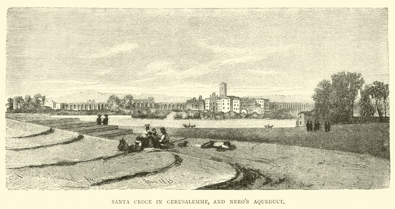 Santa Croce i Gerusalemme och Neros akvedukt av English School