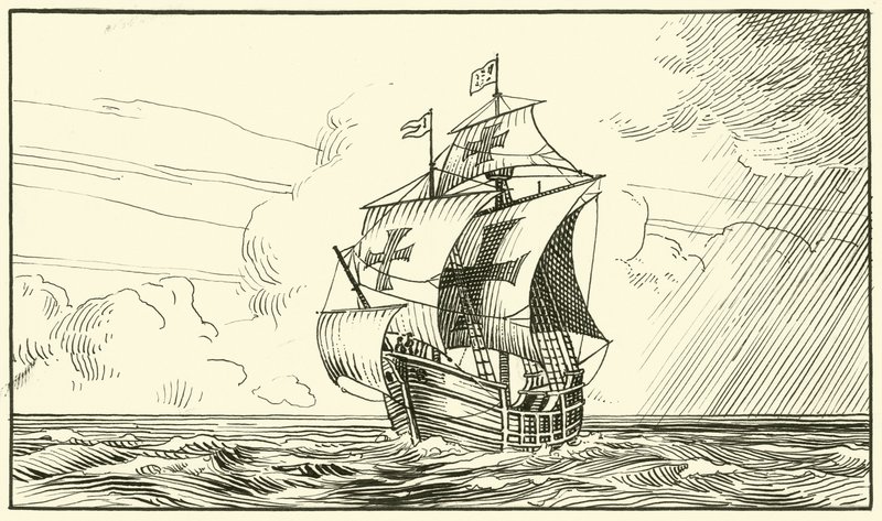 Santa Maria (bläck på papper) av English School