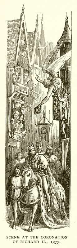 Scen vid kröningen av Richard II, 1377 av English School