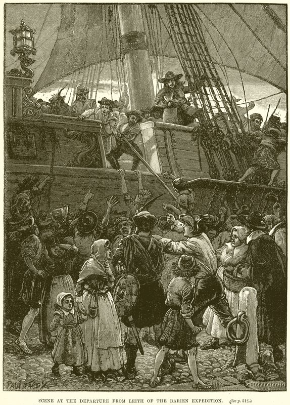 Scen vid Darien-expeditionens avgång från Leith av English School