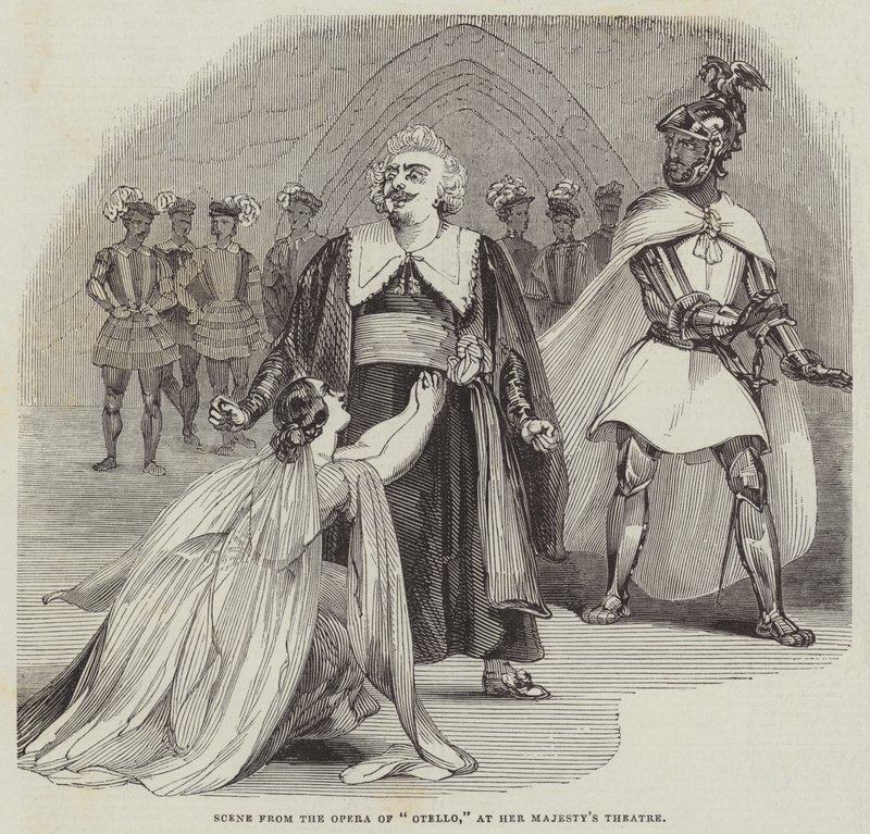 Scen från operan i "Otello" på Her Majesty