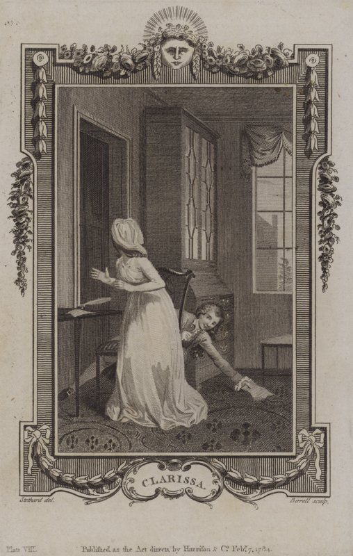 Scen från Clarissa, av Samuel Richardson av English School
