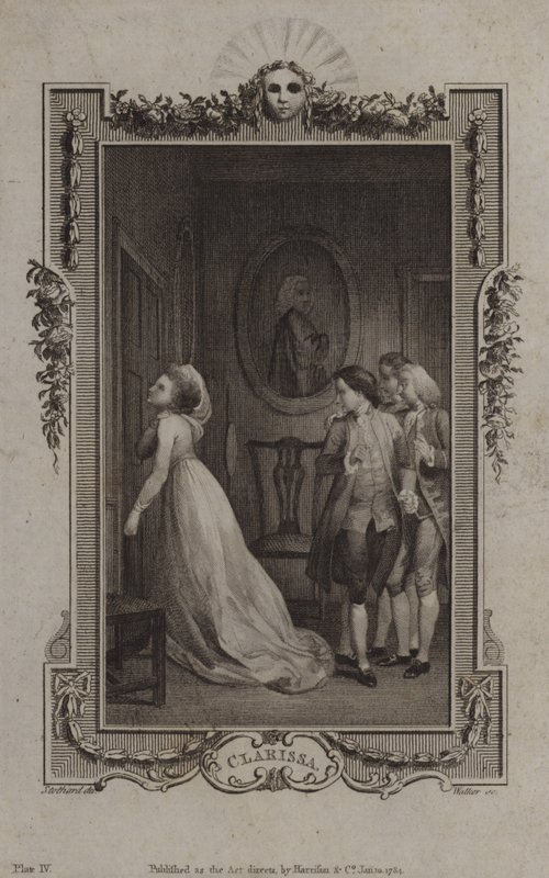 Scen från Clarissa, av Samuel Richardson av English School