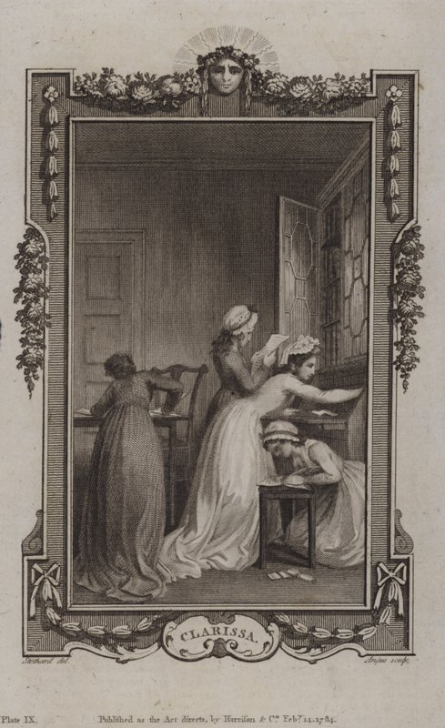Scen från Clarissa, av Samuel Richardson av English School