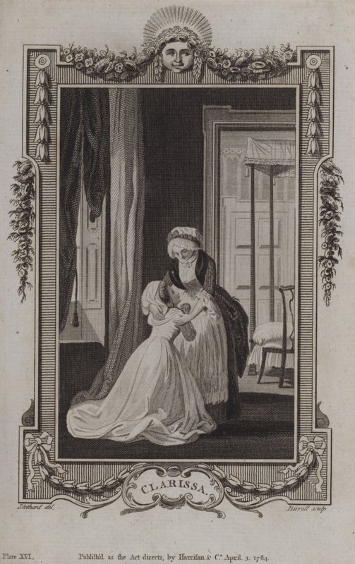 Scen från Clarissa, av Samuel Richardson av English School