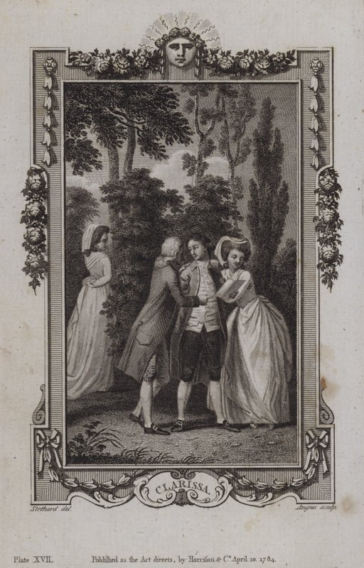 Scen från Clarissa, av Samuel Richardson av English School
