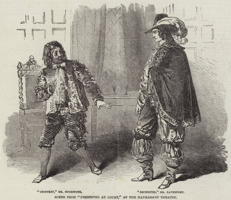 Scen från Presented at Court, på Haymarket Theatre av English School