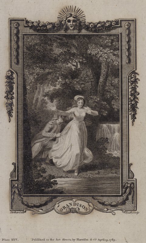 Scen från The History of Sir Charles Grandison, av Samuel Richardson av English School