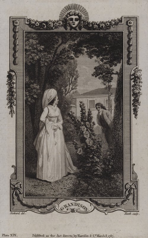Scen från The History of Sir Charles Grandison, av Samuel Richardson av English School
