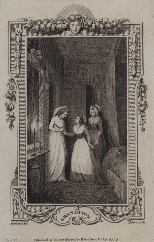 Scen från The History of Sir Charles Grandison, av Samuel Richardson av English School