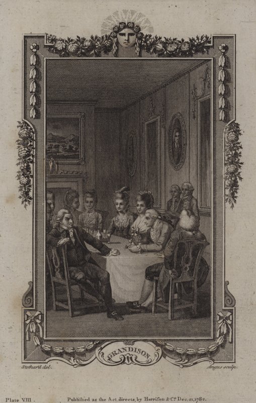 Scen från The History of Sir Charles Grandison, av Samuel Richardson av English School