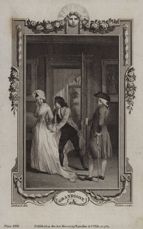 Scen från The History of Sir Charles Grandison, av Samuel Richardson av English School