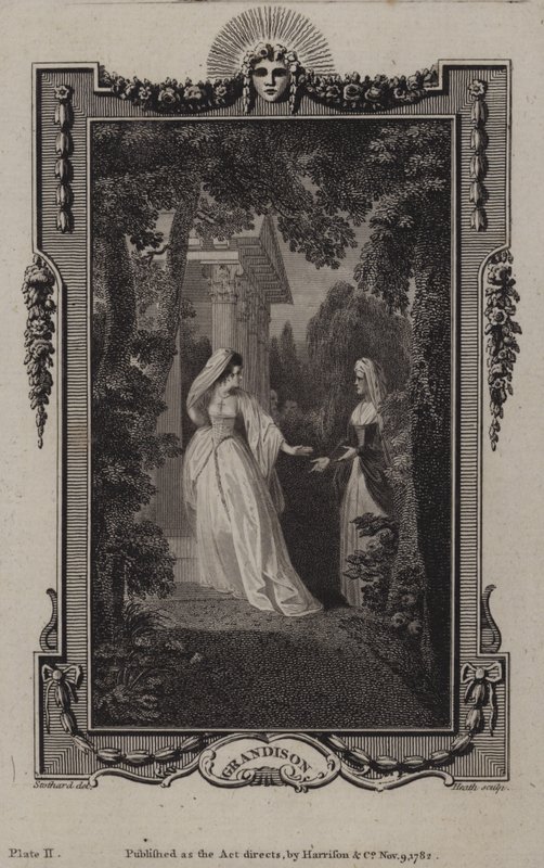 Scen från The History of Sir Charles Grandison, av Samuel Richardson av English School