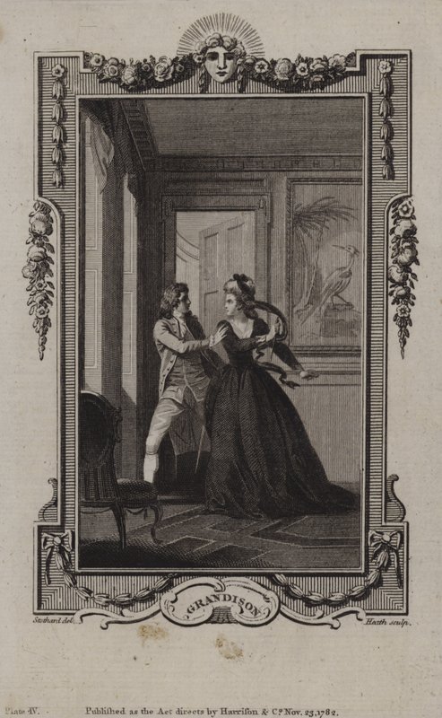 Scen från The History of Sir Charles Grandison, av Samuel Richardson av English School