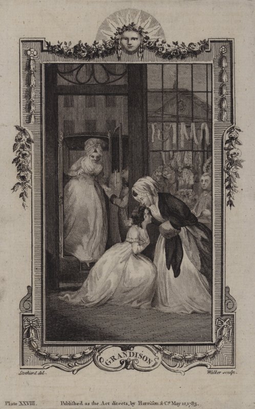 Scen från The History of Sir Charles Grandison, av Samuel Richardson av English School