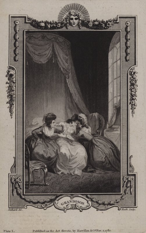 Scen från The History of Sir Charles Grandison, av Samuel Richardson av English School