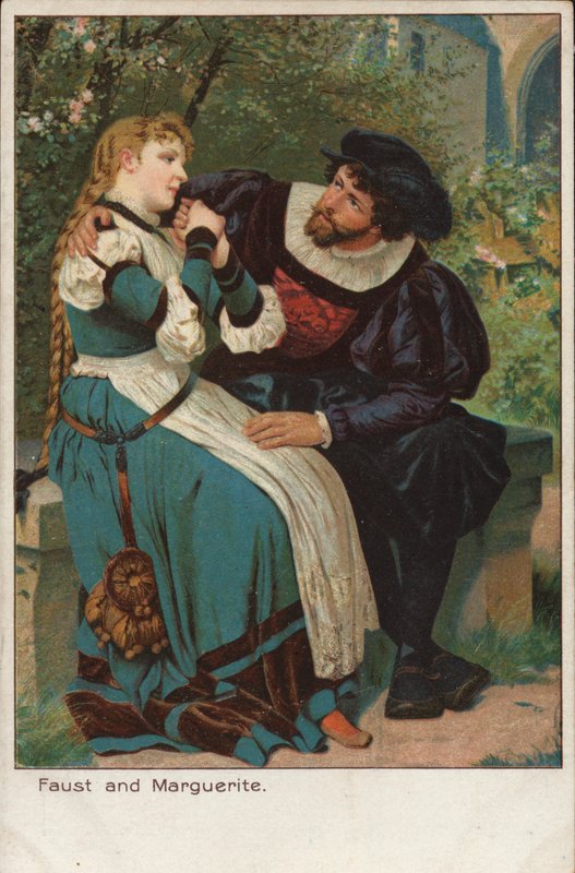 Scen från operan Faust av den franske kompositören Charles Gounod (chromolitho) av English School