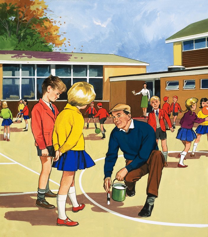 Skolvaktmästare och ströjobbare av English School