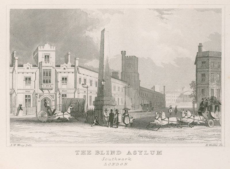 School for the Indigent Blind och Bethlehem Hospital, St Georges Field, Southwark av English School