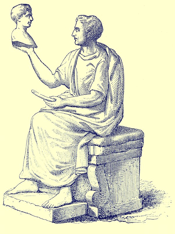 Skulptör, illustration från History of Rome av Victor Duruy, publicerad 1884 (digitalt förbättrad bild) av English School