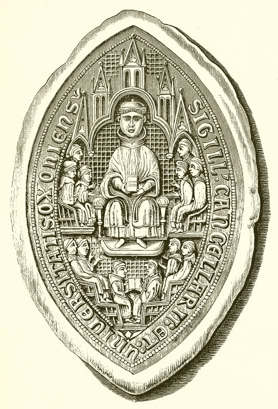 Sigill från Oxford University, ca. 1300 av English School