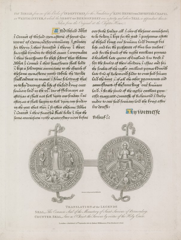 Sigill av klostret Saint Saviour of Bermondsey av English School