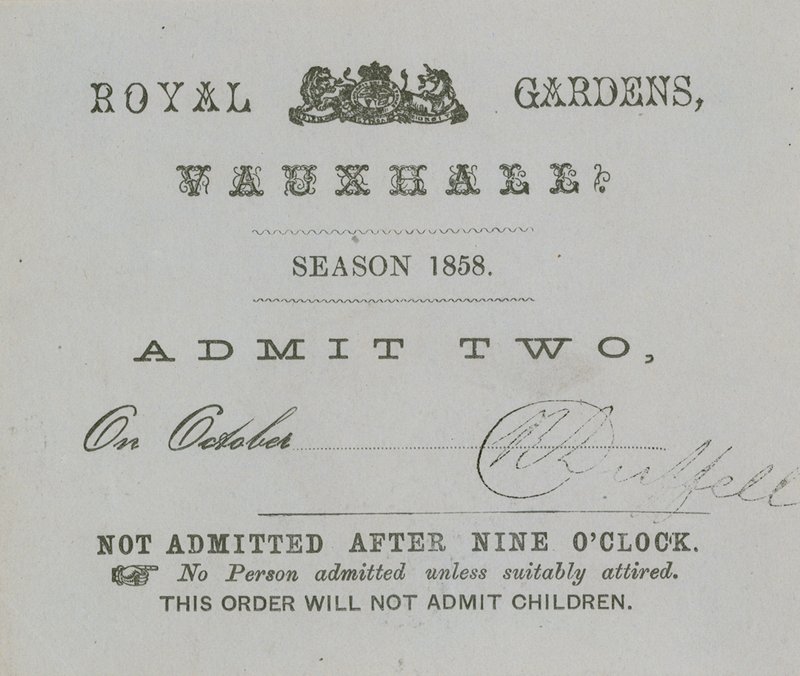 Säsongskort, Vauxhall Gardens, London av English School