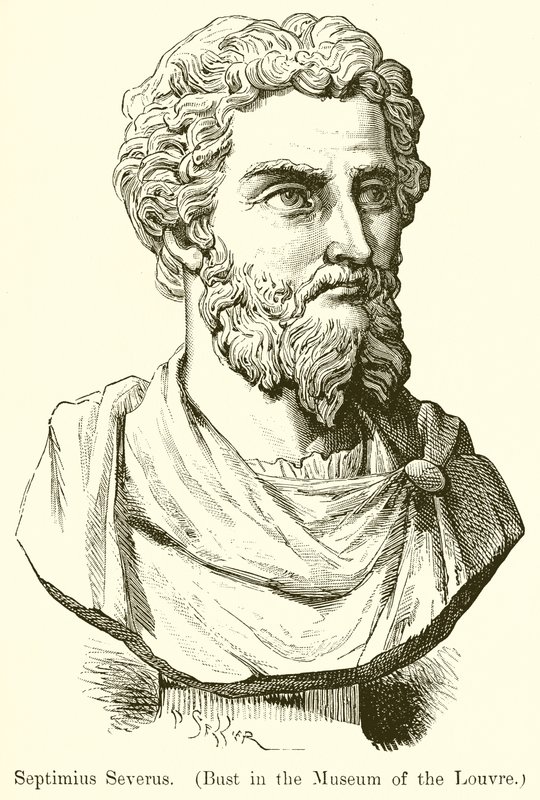 Septimius Severus. (Byst i Louvrens museum) av English School