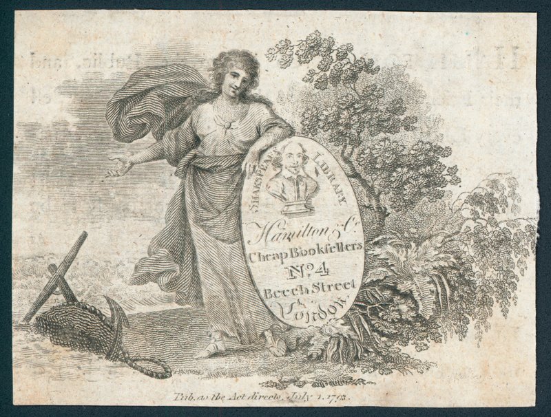 Shakespeare bibliotek, handelskort av English School
