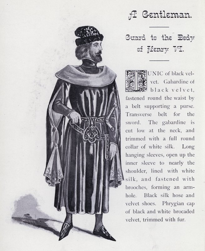Shakespeares kung Richard III: A Gentleman, Guard to the Body of Henry VI (litho) av English School