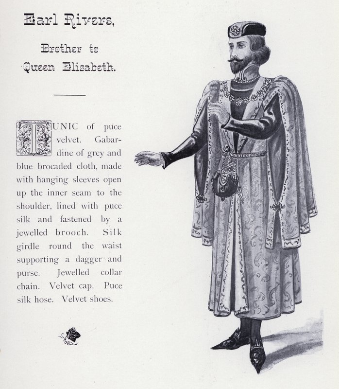 Shakespeares kung Richard III: Earl Rivers, bror till drottning Elizabeth (litho) av English School