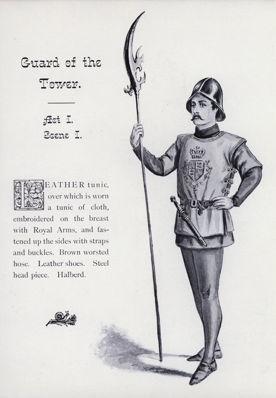Shakespeares kung Richard III: Guard of the Tower, Akt I, Scene I (litho) av English School