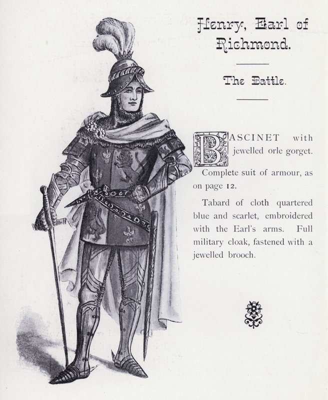 Shakespeares kung Richard III: Henry, Earl of Richmond, The Battle (litho) av English School