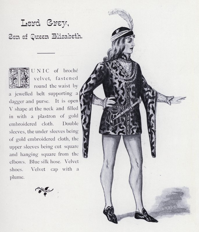 Shakespeares kung Richard III: Lord Grey, son till drottning Elizabeth (litho) av English School