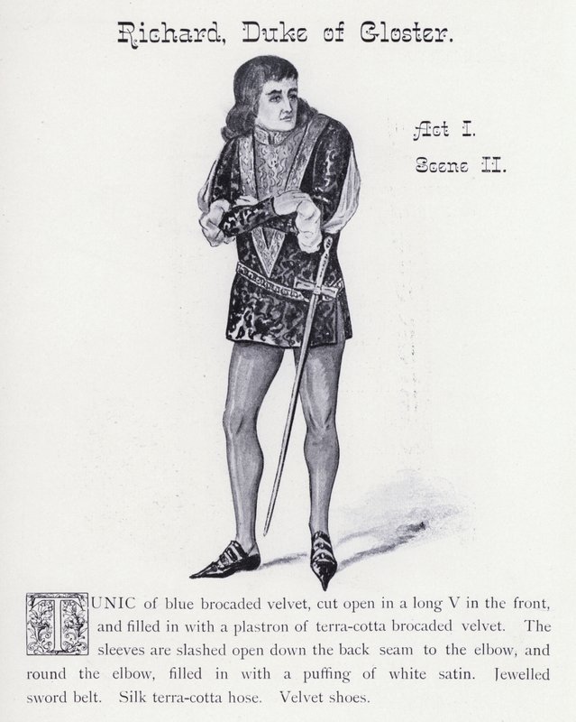 Shakespeares kung Richard III: Richard, Duke of Gloster, Akt I, Scene II (litho) av English School