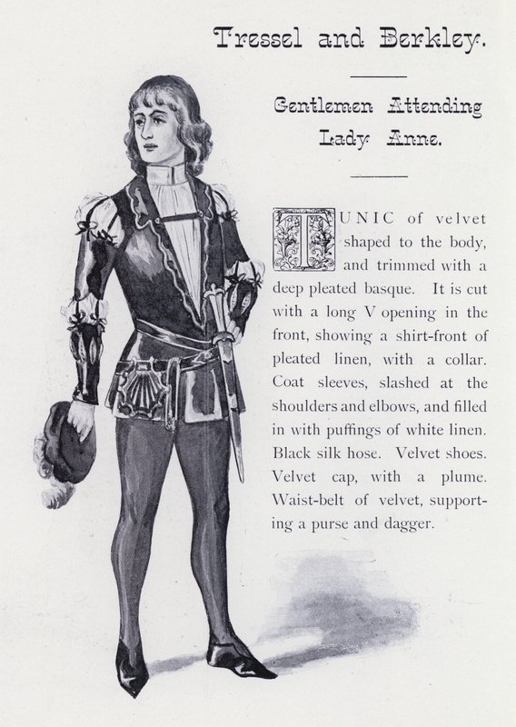 Shakespeares kung Richard III: Tressel och Berkley, herrar som deltar i Lady Anne (litho) av English School