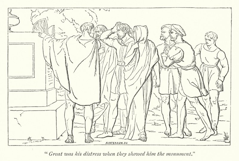 Shakespeares Perikles, Prince of Tyre; Cleon visar Perikles Marinas grav (gravyr) av English School