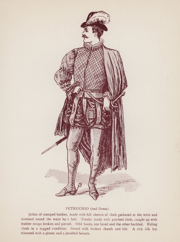 Shakespeares Taming of the Shrew: Petruchio, 2nd Dress (litho) av English School