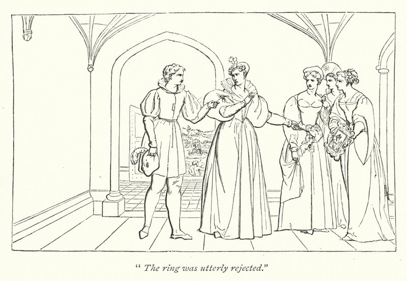 Shakespeares Two Gentlemen of Verona; Julia avvisar ringen (gravyr) av English School
