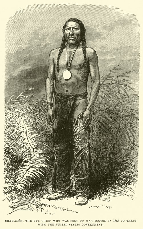 Shawanoh, Ute Chief som skickades till Washington 1863 för att behandla med USA:s regering av English School