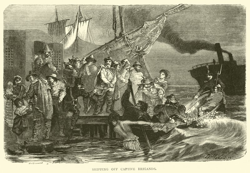 Frakt av Captive Briganders av English School