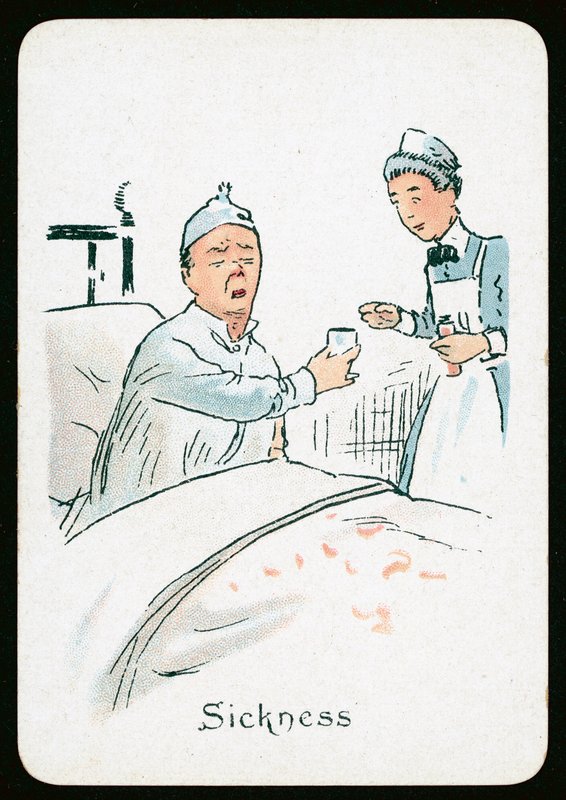 Sjukdom (färg litho) av English School
