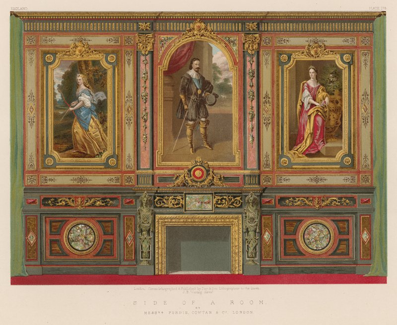 Side of a Room av Mrs Purdie, Cowtan and Co, London av English School