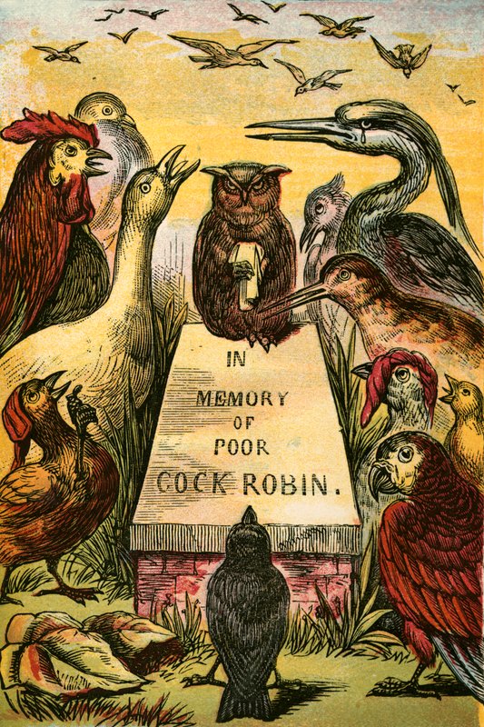 Suckande och gråtande för stackars Cock Robin av English School