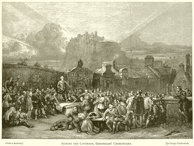 Undertecknande av förbundet, Greyfriars Churchyard av English School
