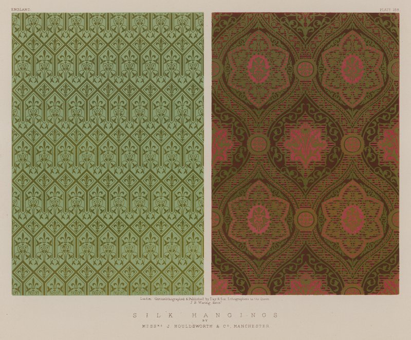 Silk Hangings av Mrs J Houldsworth and Co, Manchester av English School