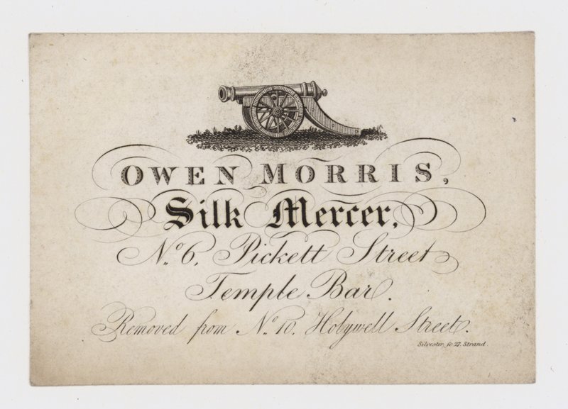 Silk Mercer, Owen Morris, handelskort av English School