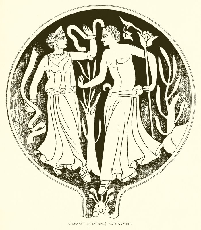 Silvanus (Silviano) och nymf av English School
