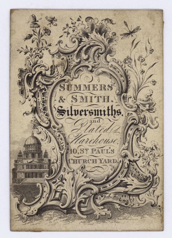 Silversmeder, Summers & Smith, handelskort av English School